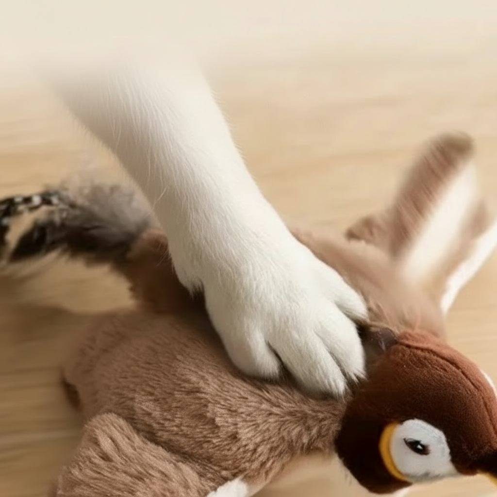 cat-paw-on-bird-cat-toy