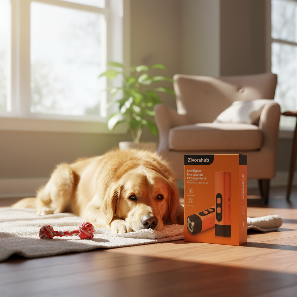 dog-relaxing-next-to-anti-bark-device